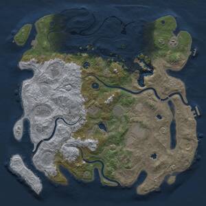 Thumbnail Rust Map: Procedural Map, Size: 4500, Seed: 215032040, 17 Monuments