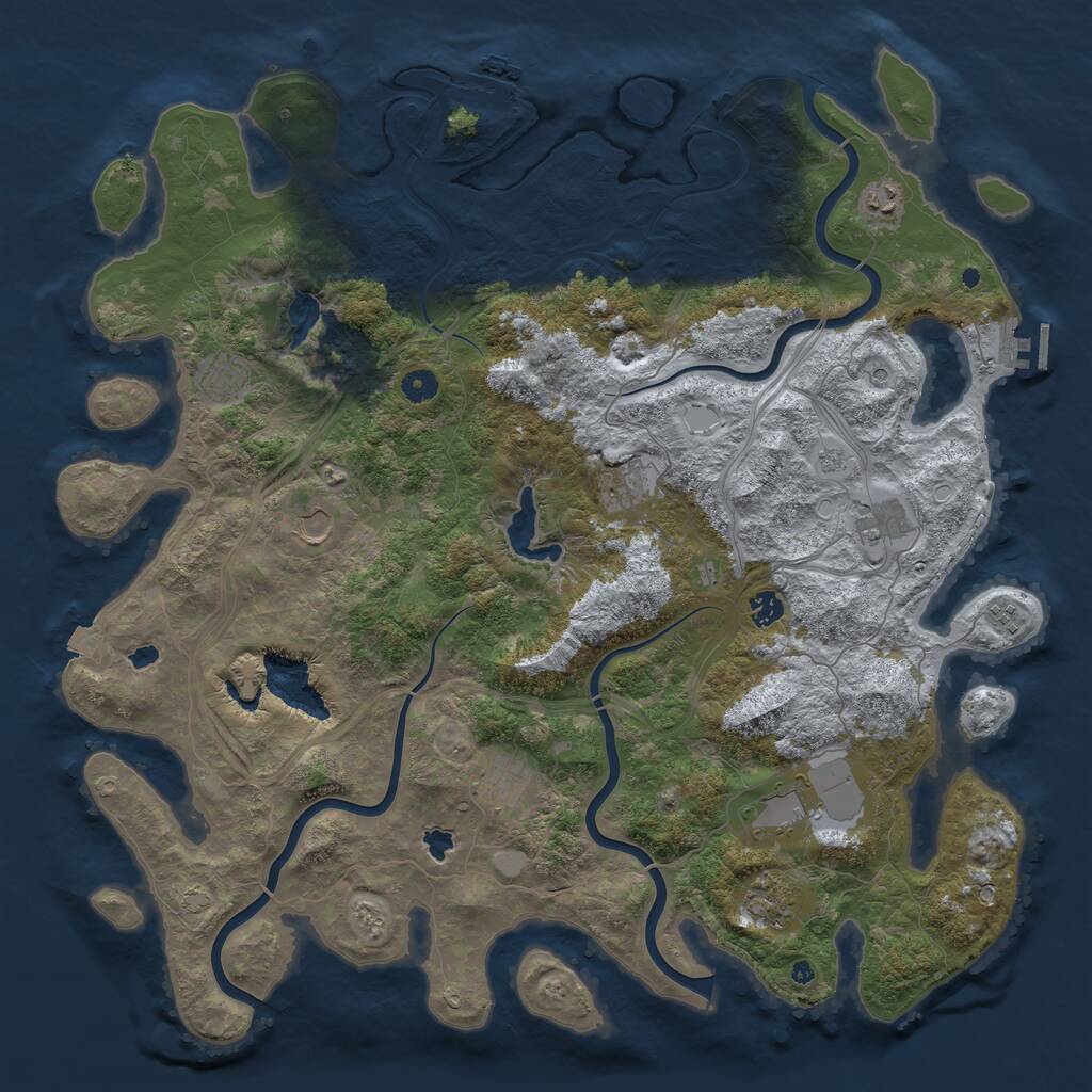 Rust Map: Procedural Map, Size: 4750, Seed: 520261, 16 Monuments