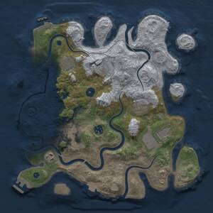 Thumbnail Rust Map: Procedural Map, Size: 3500, Seed: 1239193863, 14 Monuments