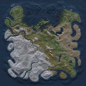 Thumbnail Rust Map: Procedural Map, Size: 4500, Seed: 154556545, 15 Monuments