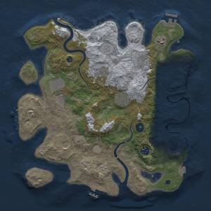 Thumbnail Rust Map: Procedural Map, Size: 3500, Seed: 612984993, 14 Monuments