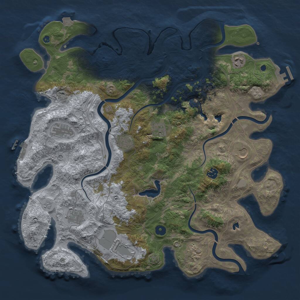 Rust Map: Procedural Map, Size: 4250, Seed: 983644405, 16 Monuments