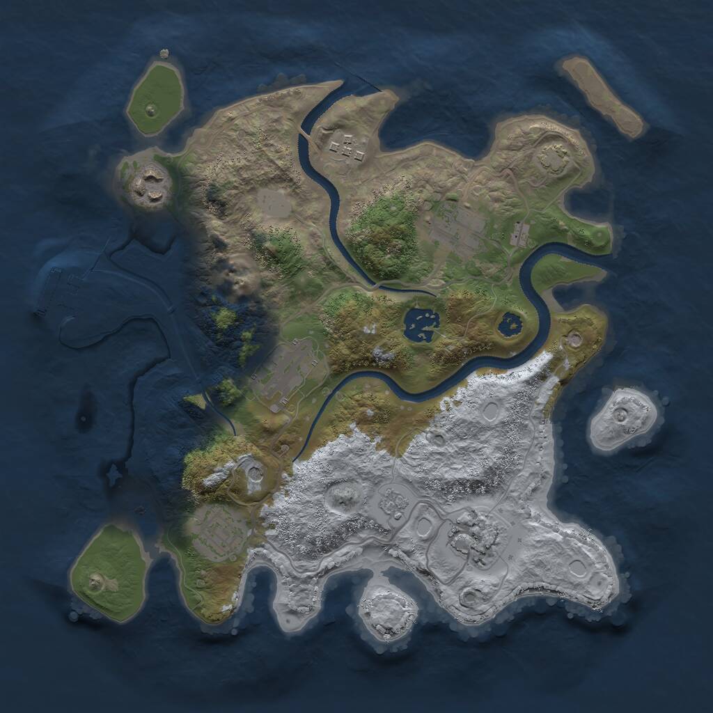 Rust Map: Procedural Map, Size: 3000, Seed: 7986234, 12 Monuments