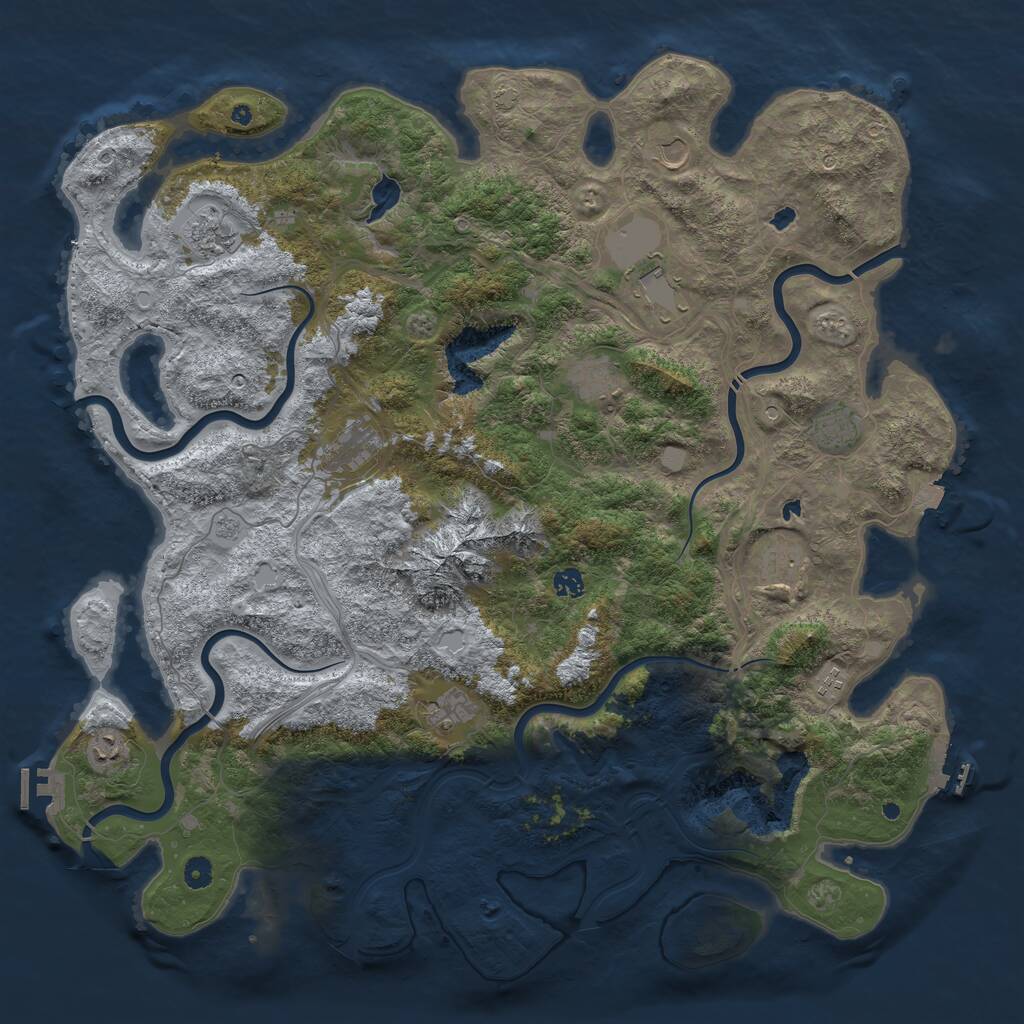 Rust Map: Procedural Map, Size: 5000, Seed: 2049131326, 17 Monuments