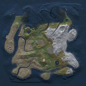 Thumbnail Rust Map: Procedural Map, Size: 3000, Seed: 1824137916, 10 Monuments