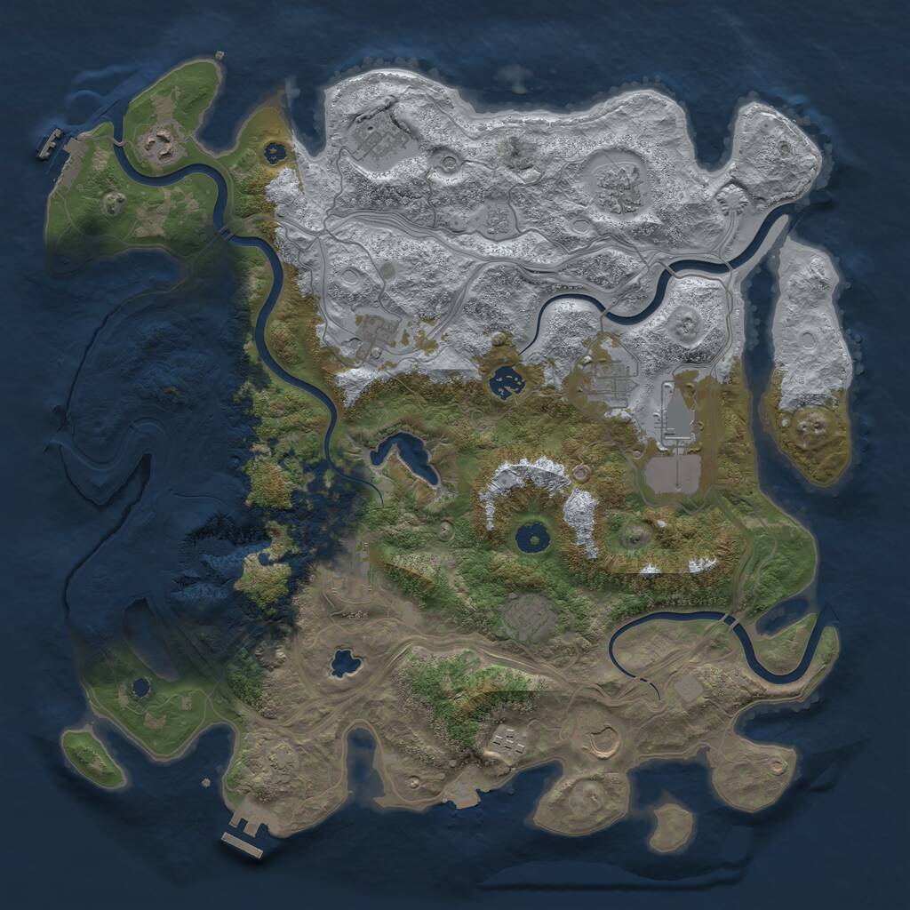 Rust Map: Procedural Map, Size: 4250, Seed: 421548783, 17 Monuments