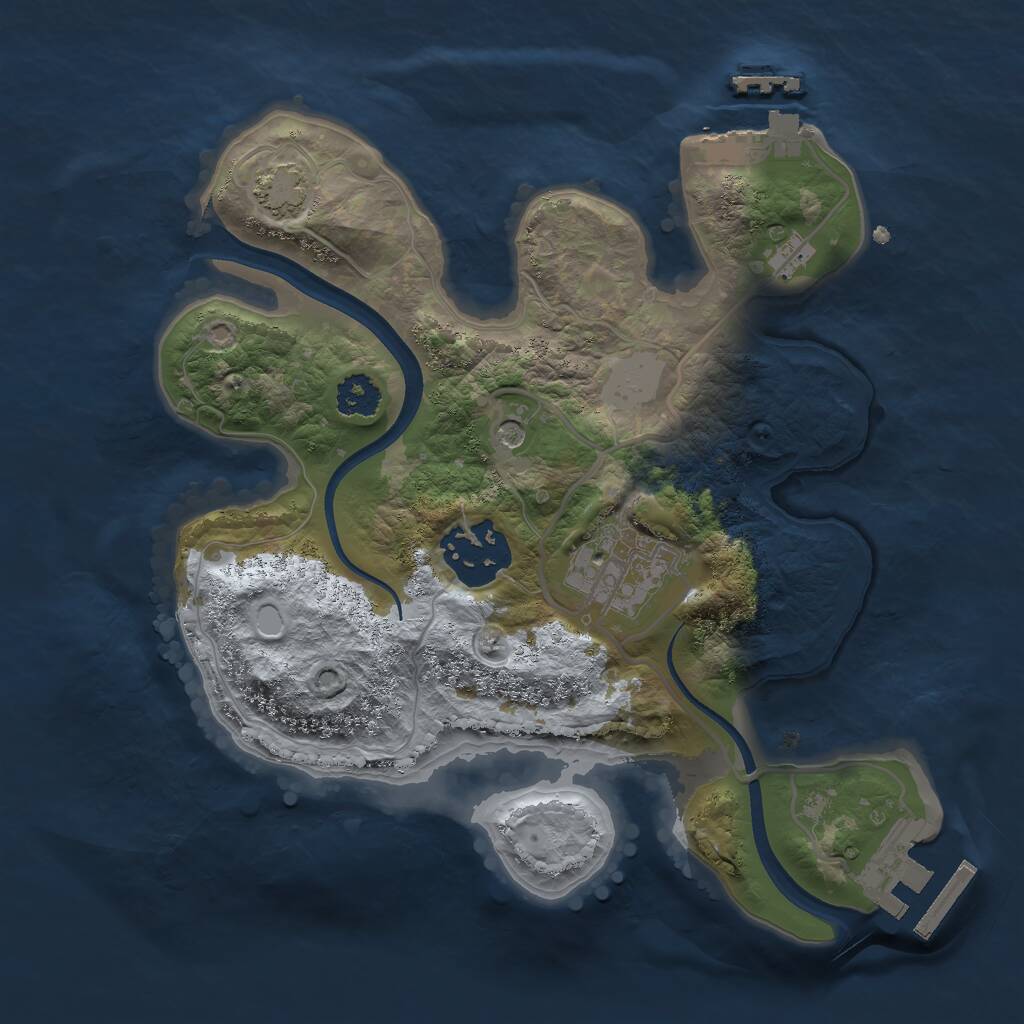 Rust Map: Procedural Map, Size: 2350, Seed: 1836238222, 7 Monuments