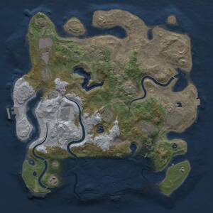 Thumbnail Rust Map: Procedural Map, Size: 4000, Seed: 1105409172, 17 Monuments