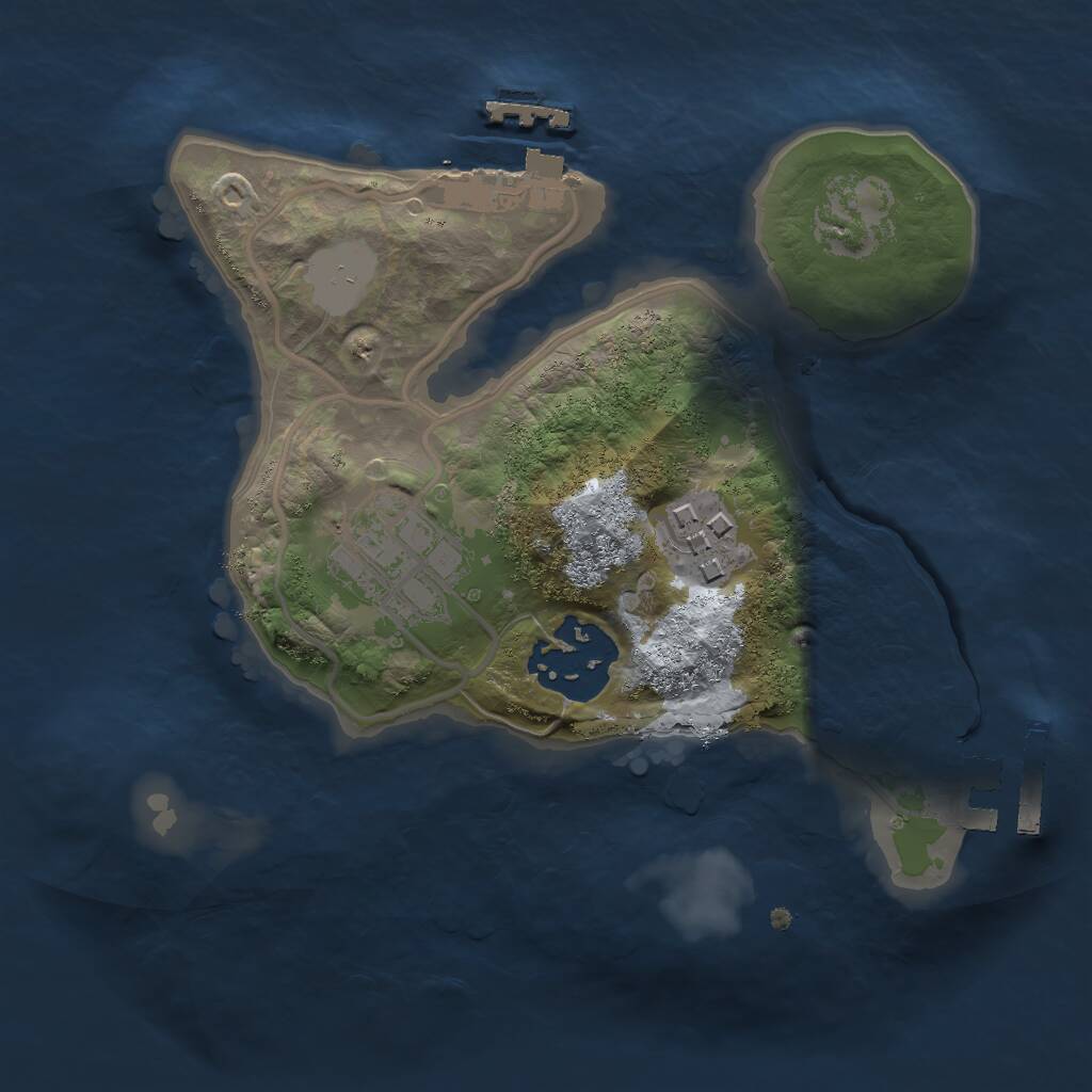 Rust Map: Procedural Map, Size: 2000, Seed: 34567, 6 Monuments