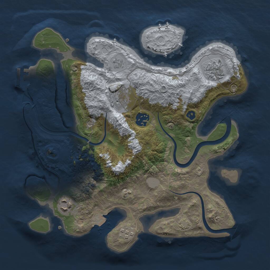 Rust Map: Procedural Map, Size: 3000, Seed: 1964642696, 10 Monuments