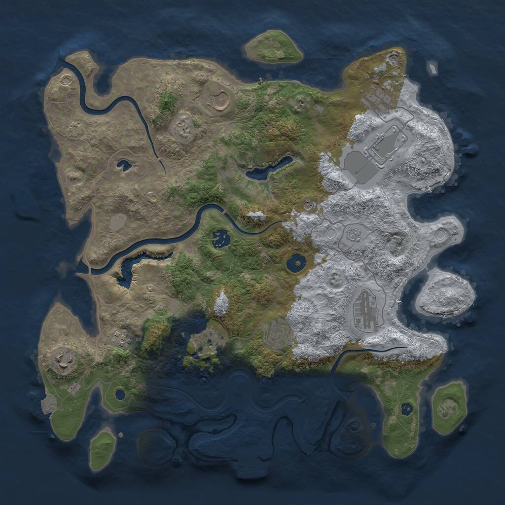 Rust Map: Procedural Map, Size: 4000, Seed: 687720799, 14 Monuments