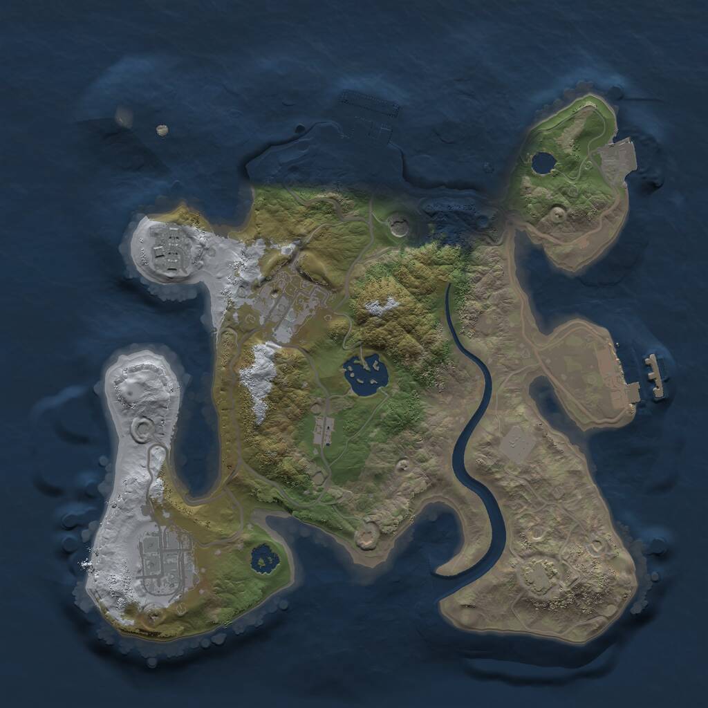 Rust Map: Procedural Map, Size: 2500, Seed: 7240163, 9 Monuments
