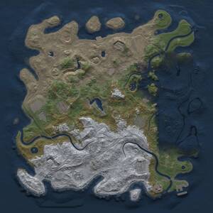 Thumbnail Rust Map: Procedural Map, Size: 4500, Seed: 848814016, 17 Monuments