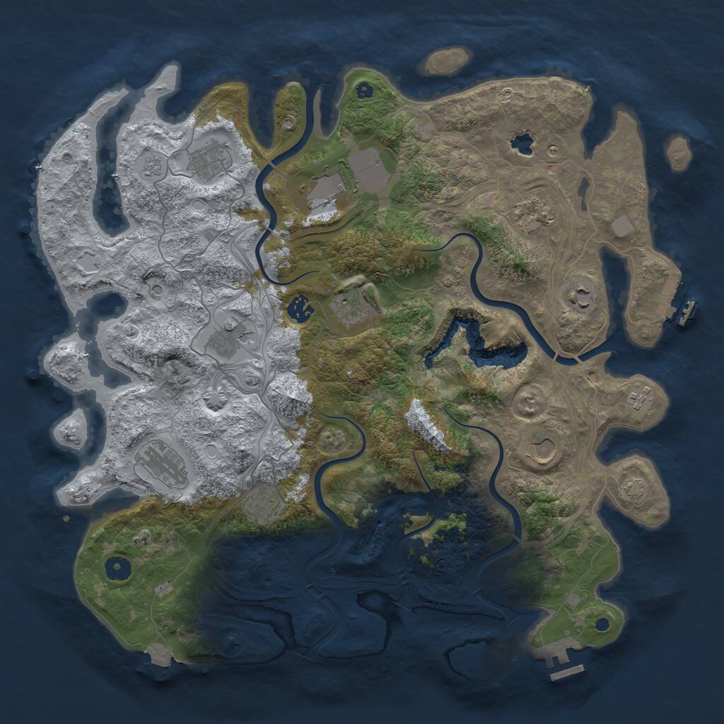 Rust Map: Procedural Map, Size: 4250, Seed: 632691, 17 Monuments