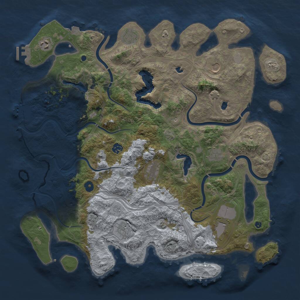 Rust Map: Procedural Map, Size: 4500, Seed: 1405865, 15 Monuments
