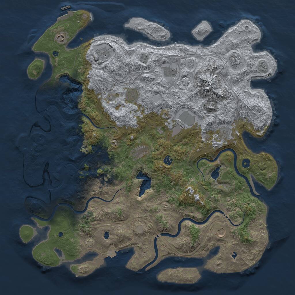 Rust Map: Procedural Map, Size: 5000, Seed: 382608373, 17 Monuments