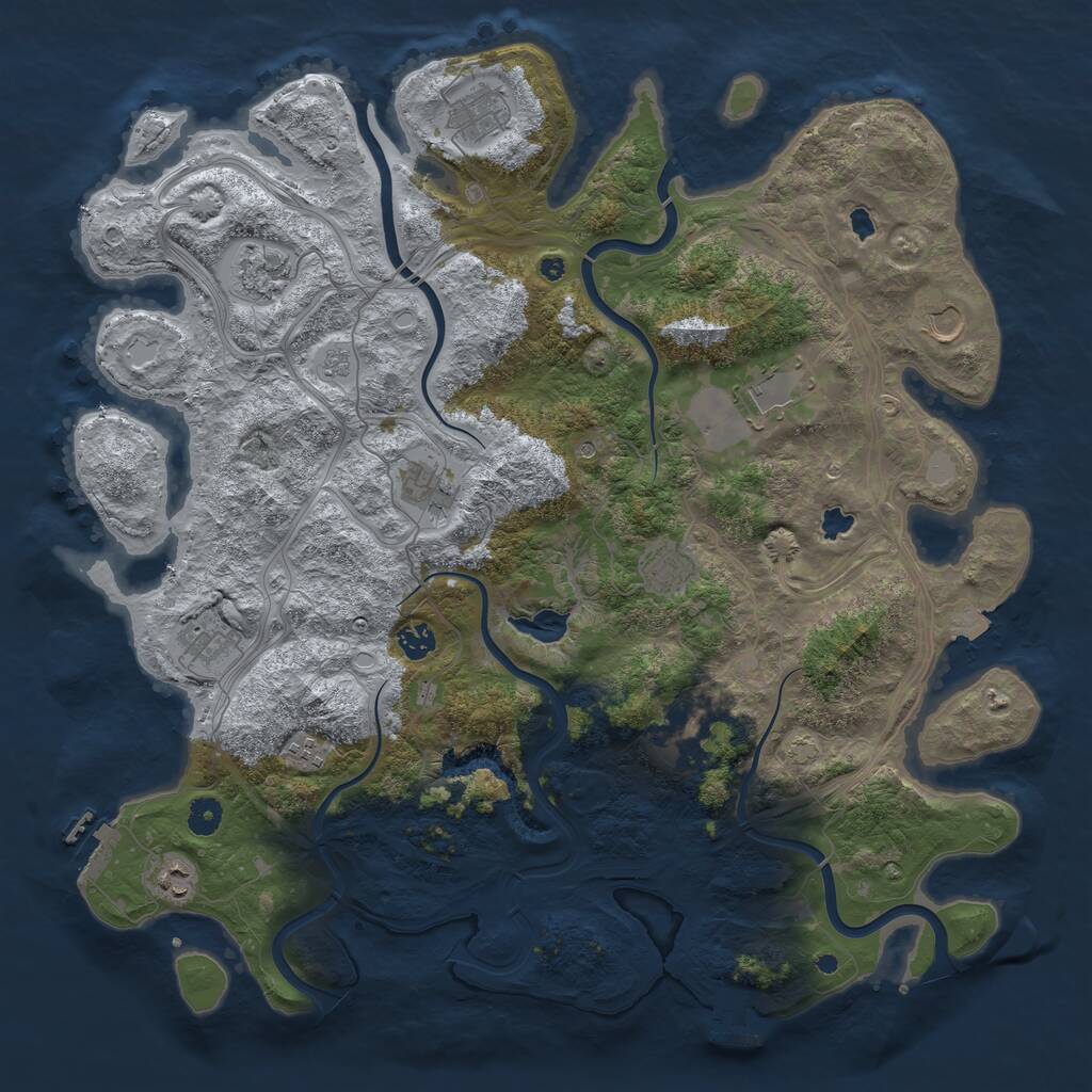 Rust Map: Procedural Map, Size: 4500, Seed: 262577999, 17 Monuments