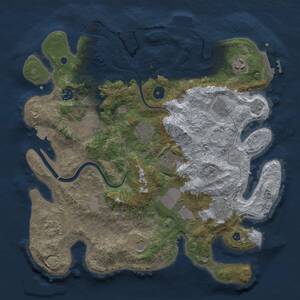 Thumbnail Rust Map: Procedural Map, Size: 3700, Seed: 523975544, 17 Monuments