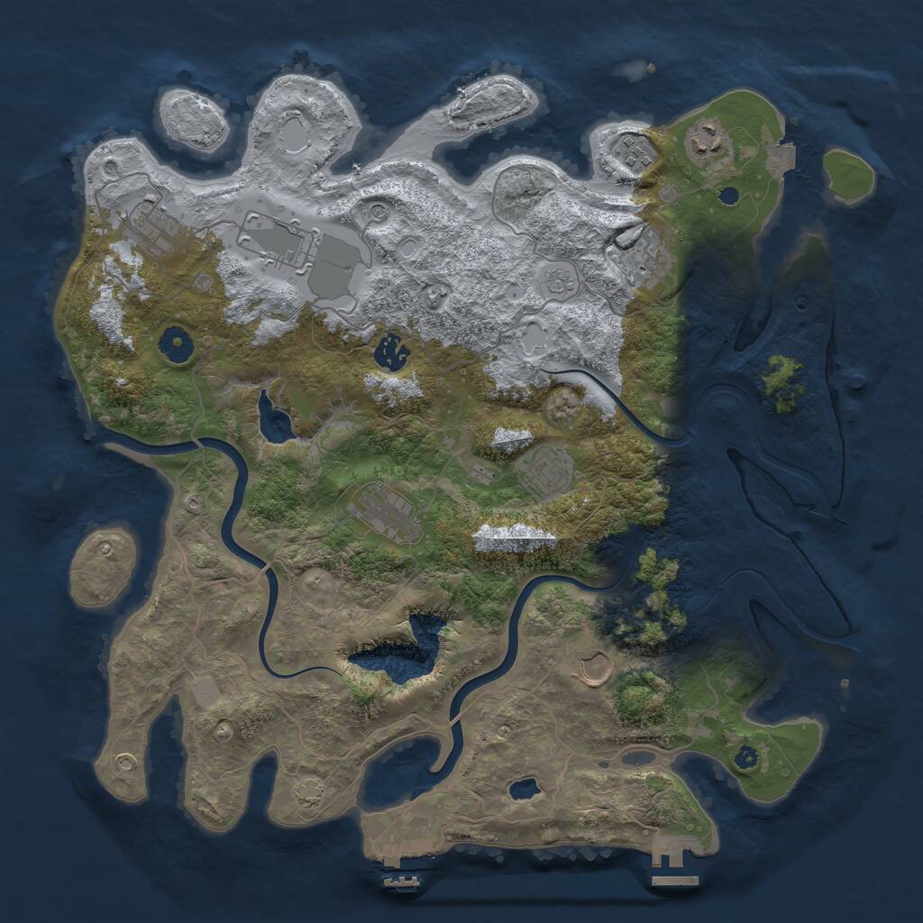 Rust Map: Procedural Map, Size: 4000, Seed: 851846105, 15 Monuments