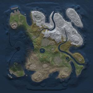 Thumbnail Rust Map: Procedural Map, Size: 2700, Seed: 1778342389, 10 Monuments