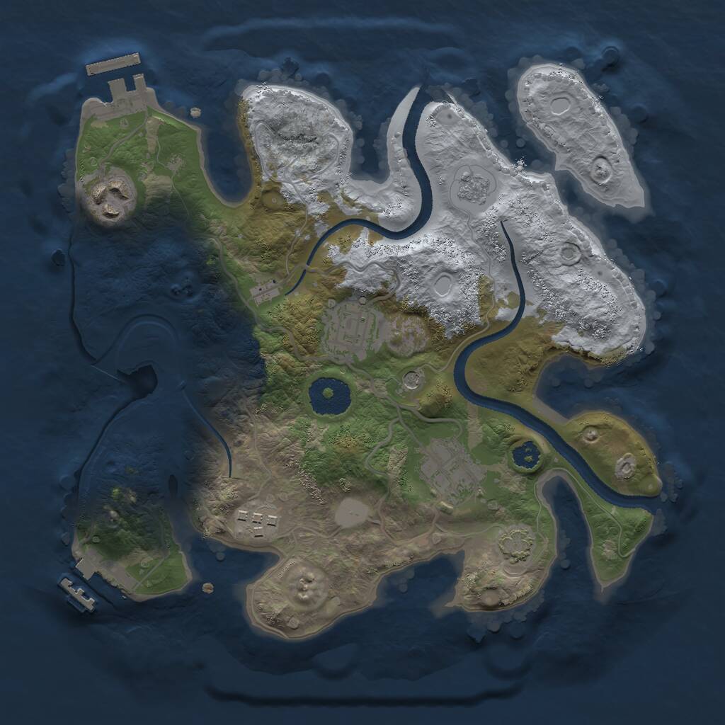 Rust Map: Procedural Map, Size: 2700, Seed: 1778342389, 10 Monuments