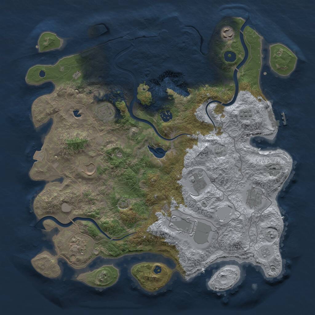 Rust Map: Procedural Map, Size: 4000, Seed: 5270743, 15 Monuments