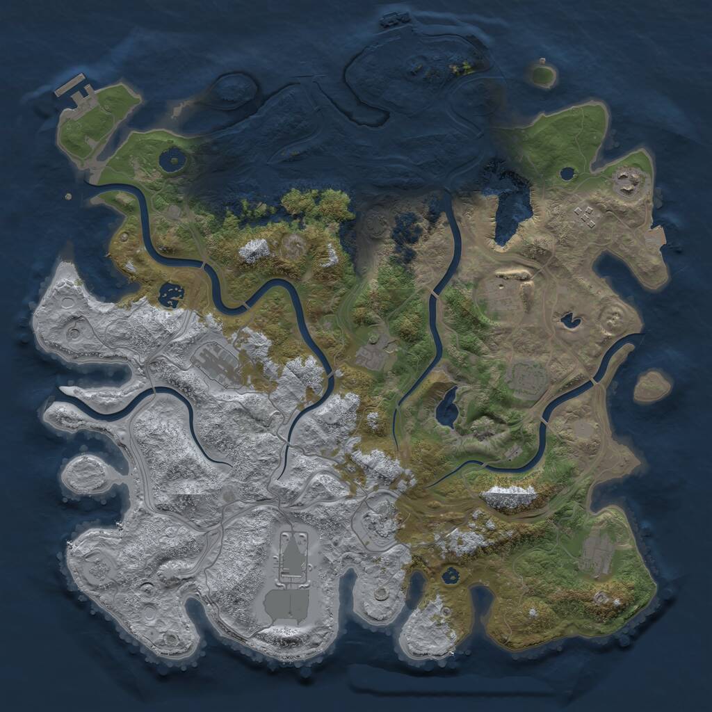 Rust Map: Procedural Map, Size: 4250, Seed: 1379347070, 16 Monuments