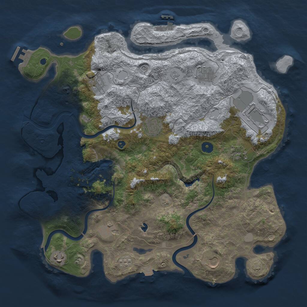 Rust Map: Procedural Map, Size: 4000, Seed: 378674214, 15 Monuments