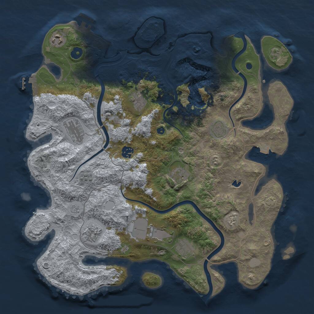 Rust Map: Procedural Map, Size: 4000, Seed: 920672578, 16 Monuments