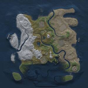 Thumbnail Rust Map: Procedural Map, Size: 3500, Seed: 1461179685, 13 Monuments