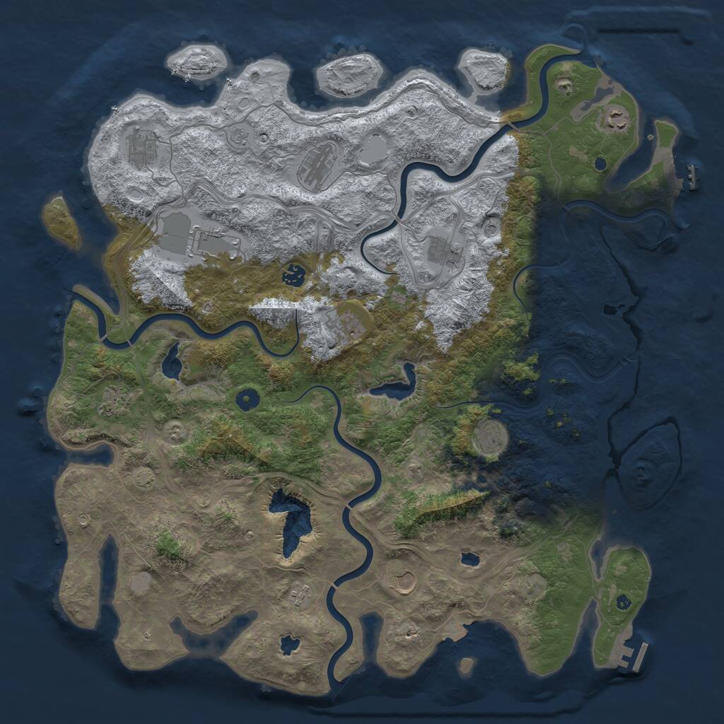 Rust Map: Procedural Map, Size: 4800, Seed: 1694602823, 17 Monuments
