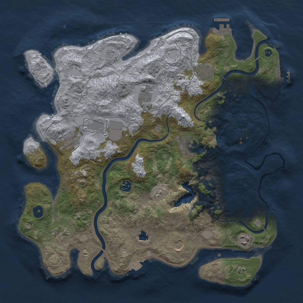 Rust Map: Procedural Map, Size: 4000, Seed: 2126383244, 16 Monuments