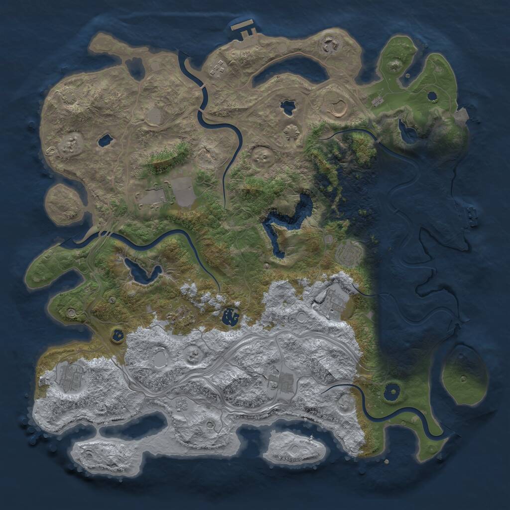 Rust Map: Procedural Map, Size: 4500, Seed: 638795368, 16 Monuments
