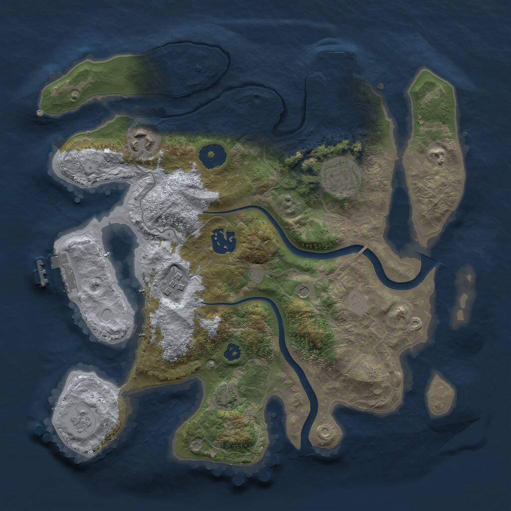 Rust Map: Procedural Map, Size: 3000, Seed: 204854429, 10 Monuments
