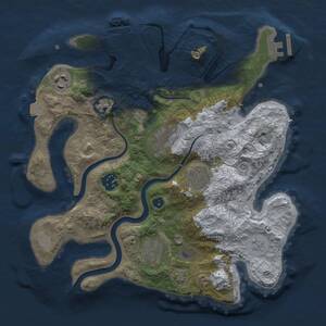 Thumbnail Rust Map: Procedural Map, Size: 3000, Seed: 266196339, 14 Monuments