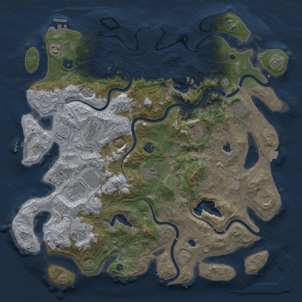 Rust Map: Procedural Map, Size: 4500, Seed: 1507101128, 16 Monuments