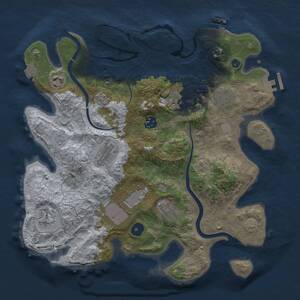 Thumbnail Rust Map: Procedural Map, Size: 3500, Seed: 432295953, 15 Monuments