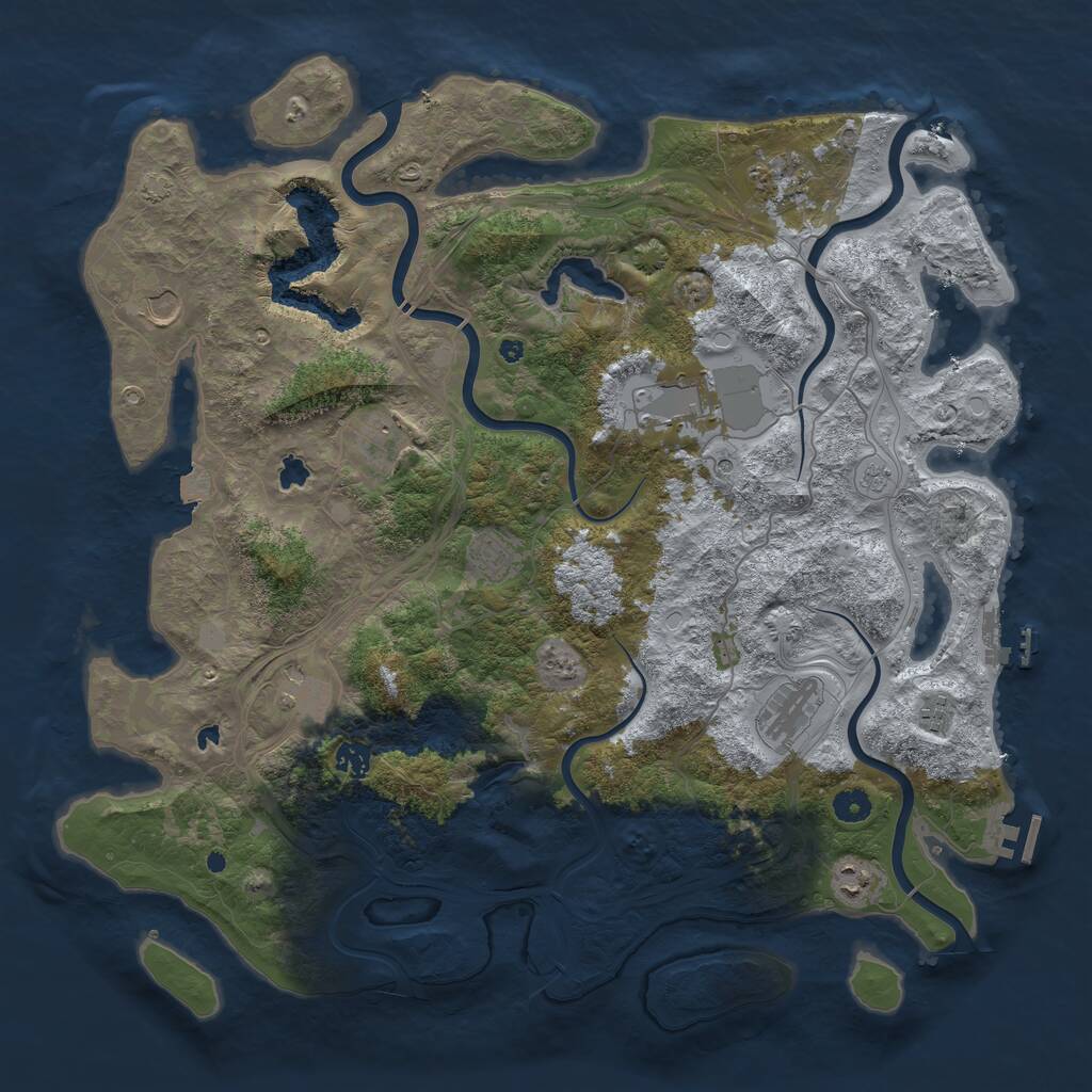 Rust Map: Procedural Map, Size: 4500, Seed: 1096314888, 16 Monuments