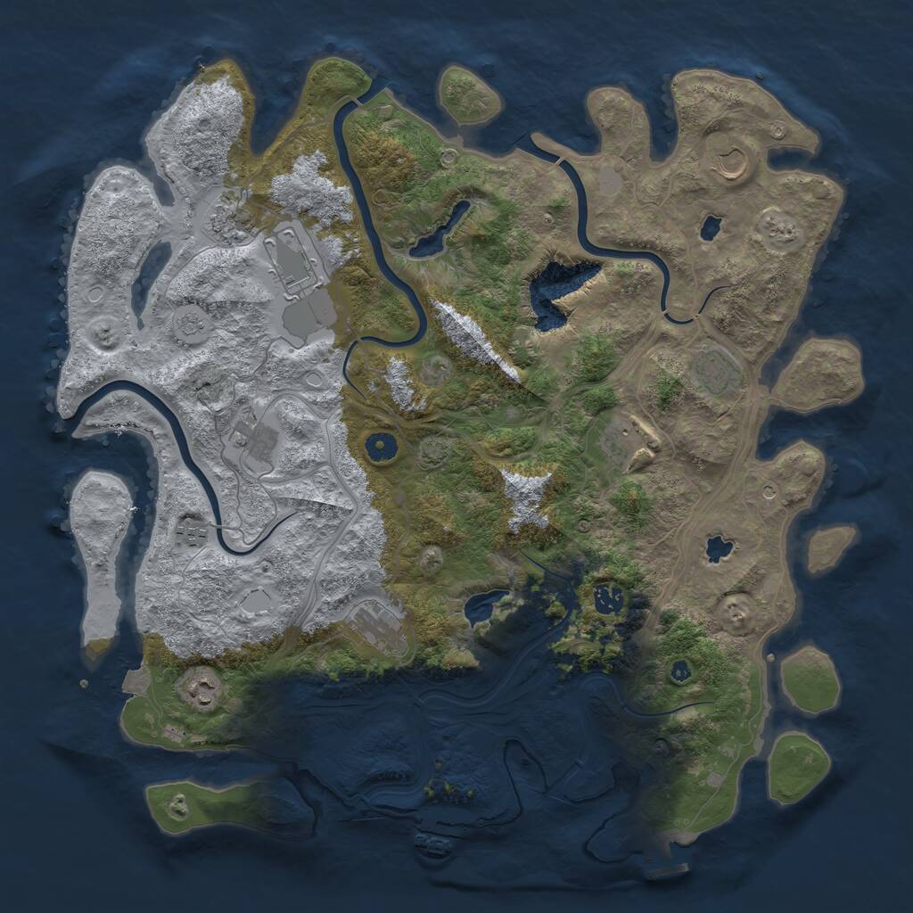 Rust Map: Procedural Map, Size: 4500, Seed: 531484068, 16 Monuments