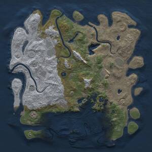 Thumbnail Rust Map: Procedural Map, Size: 4500, Seed: 531484068, 16 Monuments