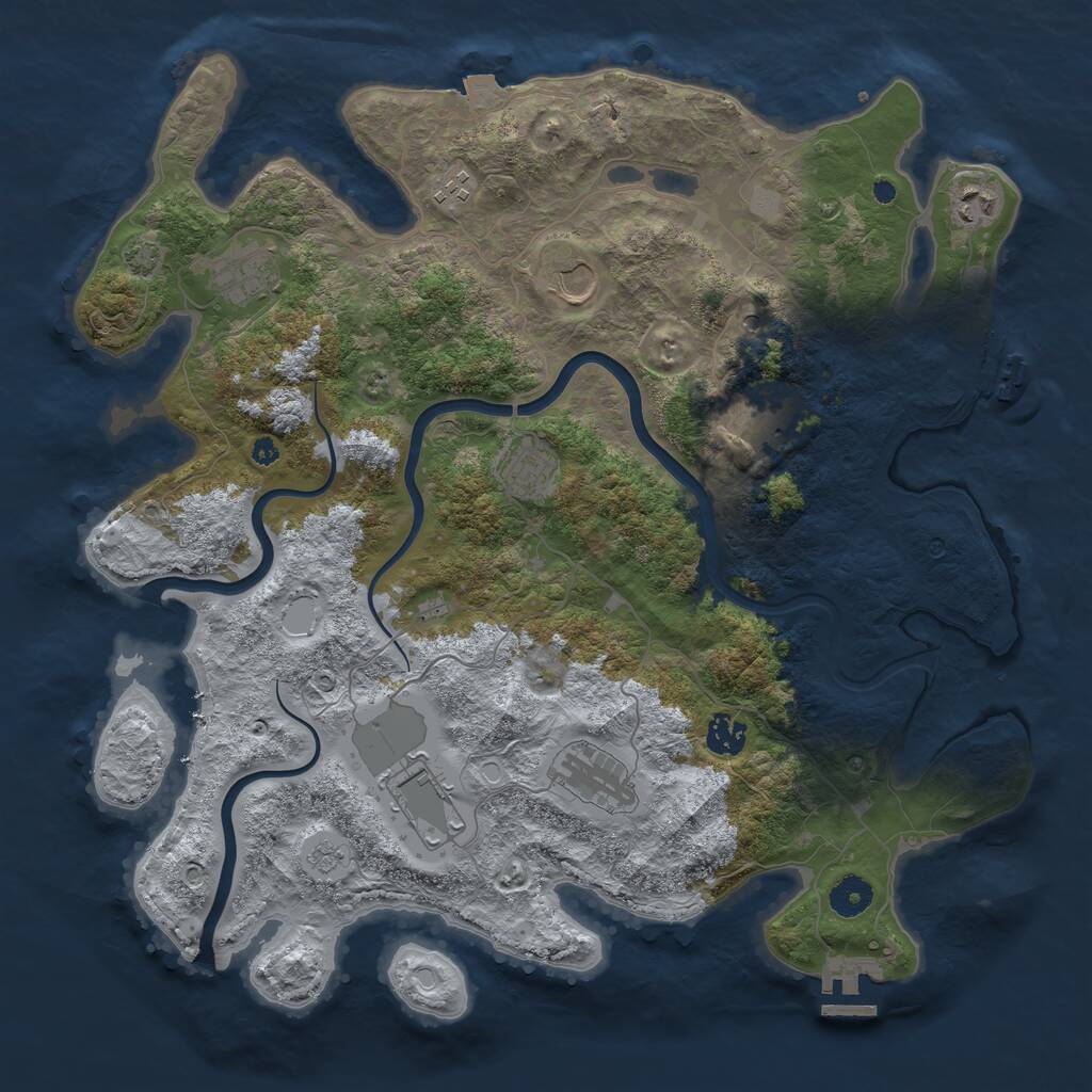 Rust Map: Procedural Map, Size: 3990, Seed: 3900, 15 Monuments