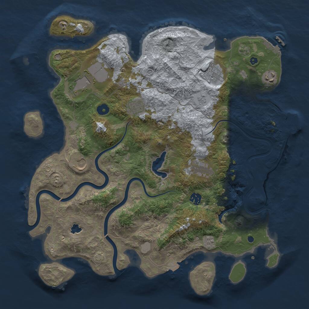 Rust Map: Procedural Map, Size: 4000, Seed: 272369146, 14 Monuments