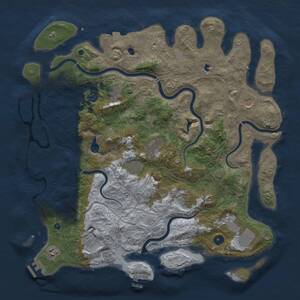 Thumbnail Rust Map: Procedural Map, Size: 4500, Seed: 519280234, 16 Monuments