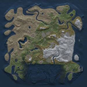 Thumbnail Rust Map: Procedural Map, Size: 4500, Seed: 2102552995, 17 Monuments