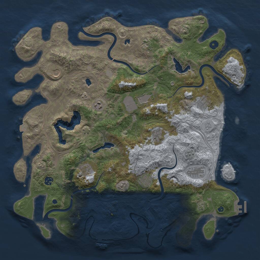 Rust Map: Procedural Map, Size: 4500, Seed: 2102552995, 17 Monuments