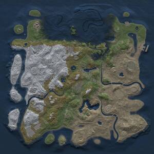 Thumbnail Rust Map: Procedural Map, Size: 4500, Seed: 2581118, 17 Monuments