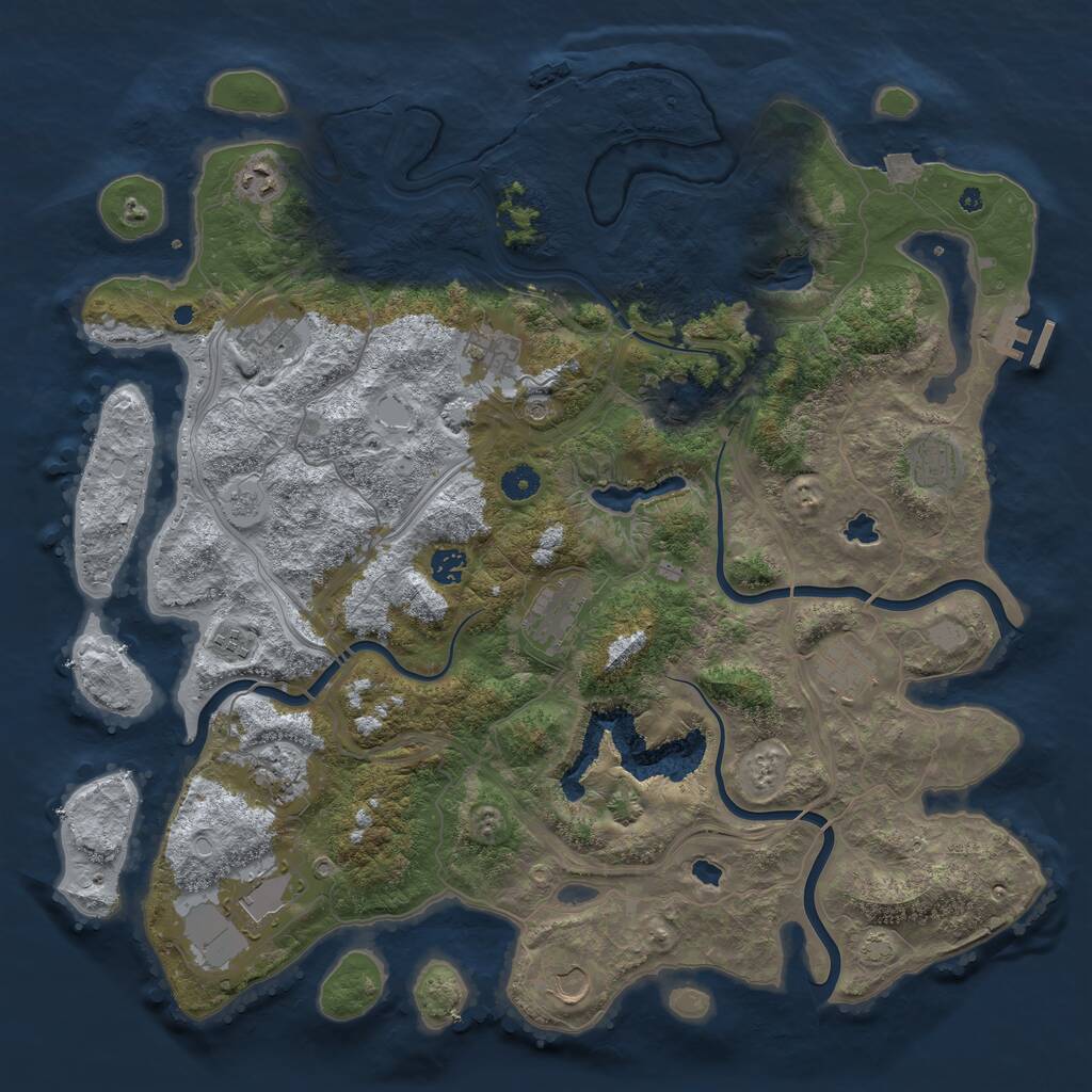 Rust Map: Procedural Map, Size: 4500, Seed: 2581118, 17 Monuments