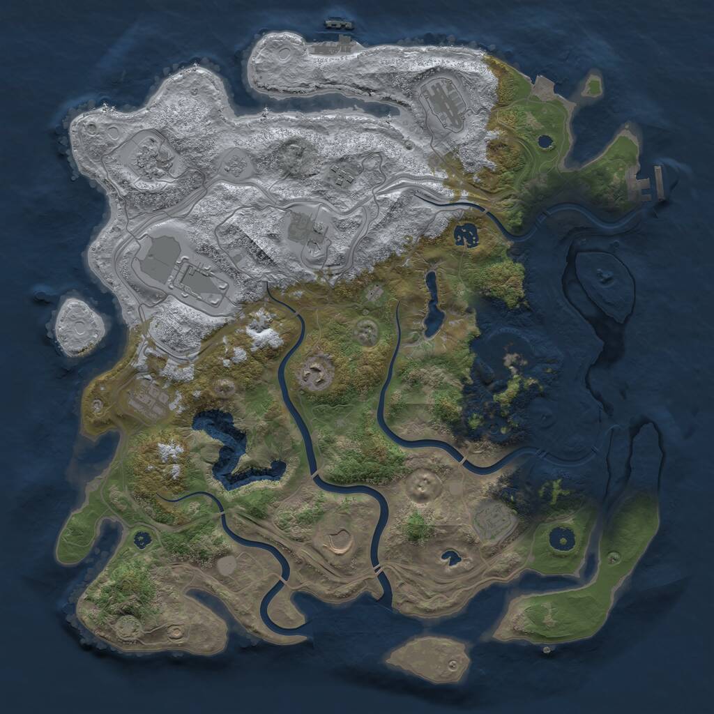 Rust Map: Procedural Map, Size: 4250, Seed: 374688336, 17 Monuments