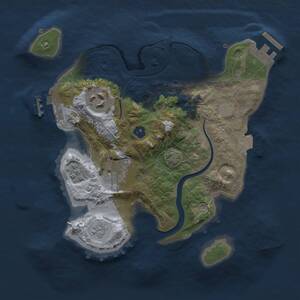 Thumbnail Rust Map: Procedural Map, Size: 2500, Seed: 1247850459, 9 Monuments