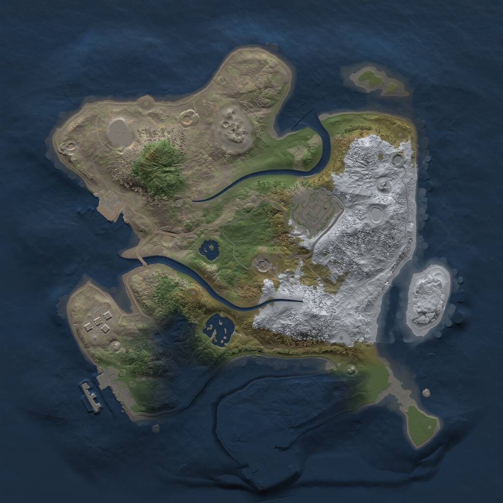 Rust Map: Procedural Map, Size: 2500, Seed: 1426363974, 7 Monuments